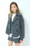 CAPPOTTO CROP DOPPIO PETTO GRIGIO